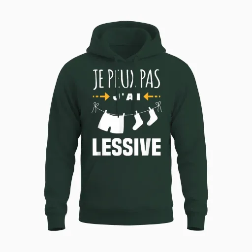 Je Peux Pas J'ai Linge - Gift Humour Man T-Shirt, Black, S Unisex Hoodie - Forest
