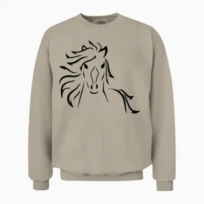 Horse Outline Unisex Sweatshirt - Sand