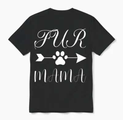 Fur Mama Paw Print Unisex T-Shirt - Black