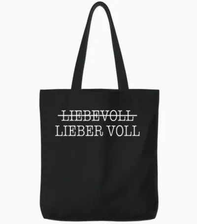 Liebevoll Lieber Voll Tote Bags - Black
