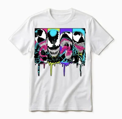 Marvel Venom Colorful Dripping Comic Panel T-Shirt Small Unisex T-Shirt - White