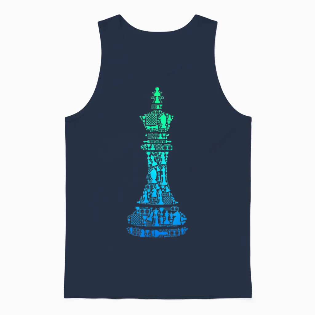 Schach König Schachspieler Kinder Jungen Herren Unisex Tank Top in Navy