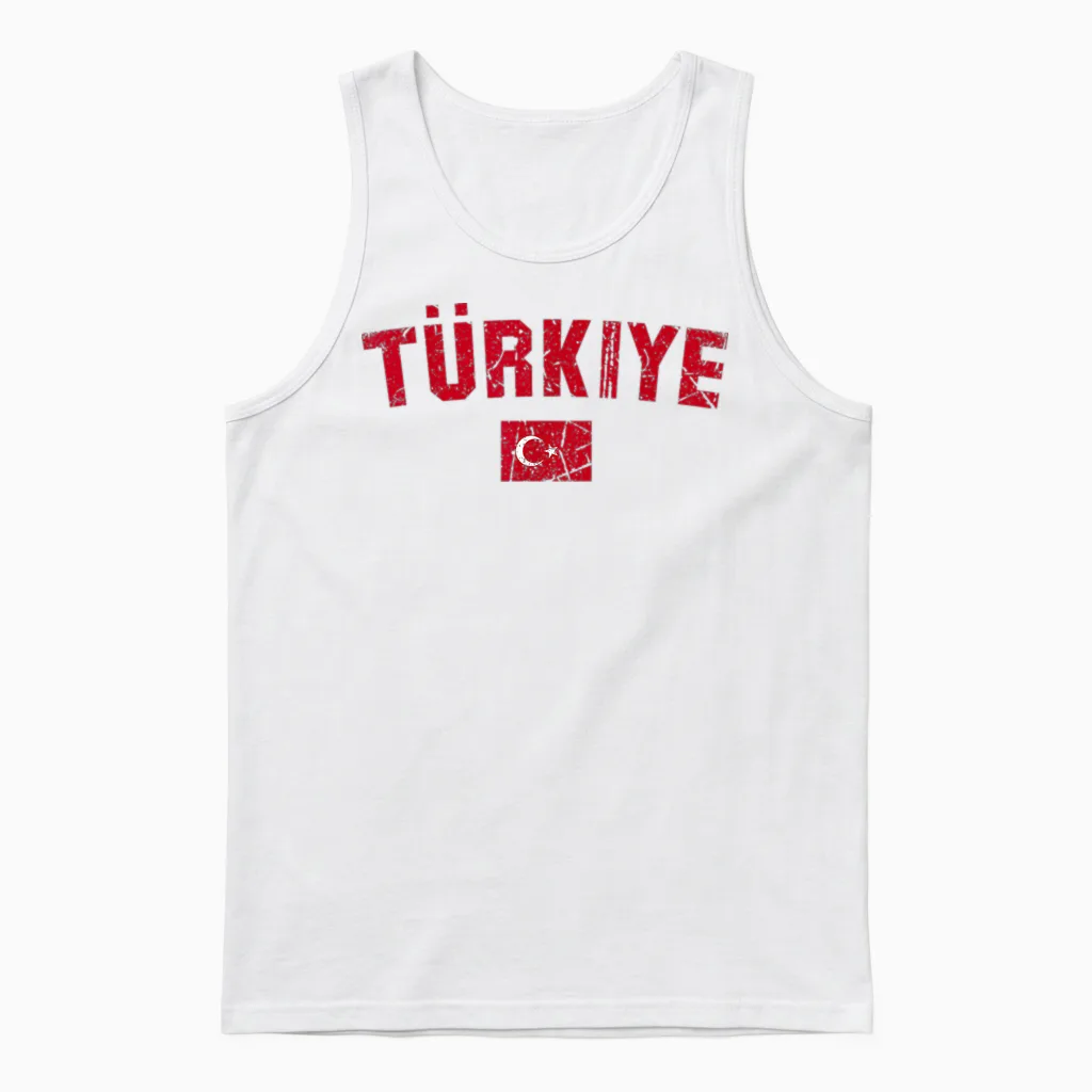 Türkiye Türkei Flagge | Damen Herren Kinder Türkei Unisex Tank Top in White