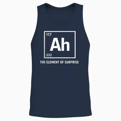 Ah the Element of Surprise Chemistry Science Humor Unisex Tank Top - Navy