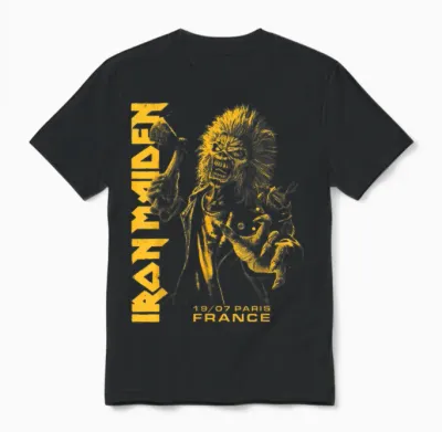 Iron Maiden Run for Your Lives Tour Paris Unisex T-Shirt - Black