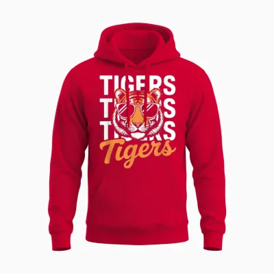 Retro Tigers Shirt Inspirational Athletic Name Design Tigers Unisex Hoodie - Red