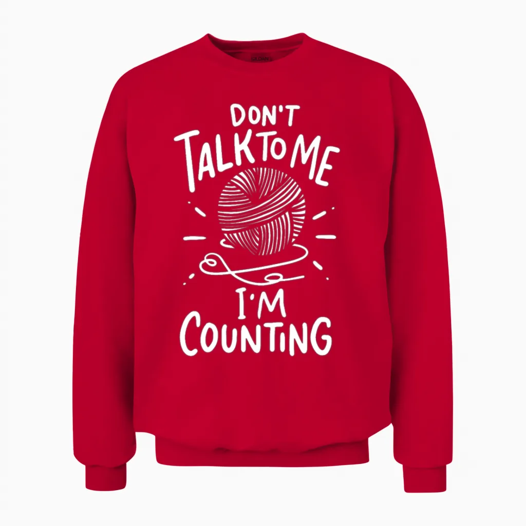 Crochet Crocheting Crafting & Sewing Gift Unisex Sweatshirt in Red
