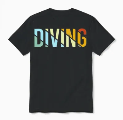 Diving Retro Unisex T-Shirt - Black