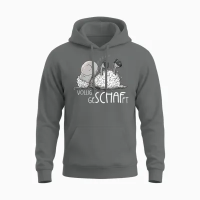 Modartis Völlig Geschafft Schäfchen Schlafendes Schaf Sleep T-Shirt, Unisex Adult, Cartoon, Black, S, Short Sleeve, Unisex Hoodie - Graphite Heather