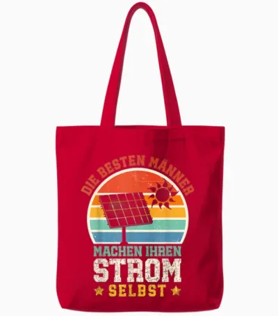 Solar Die Besten Männer Machen Ihren Strom Selbst Solar Tote Bags - Red