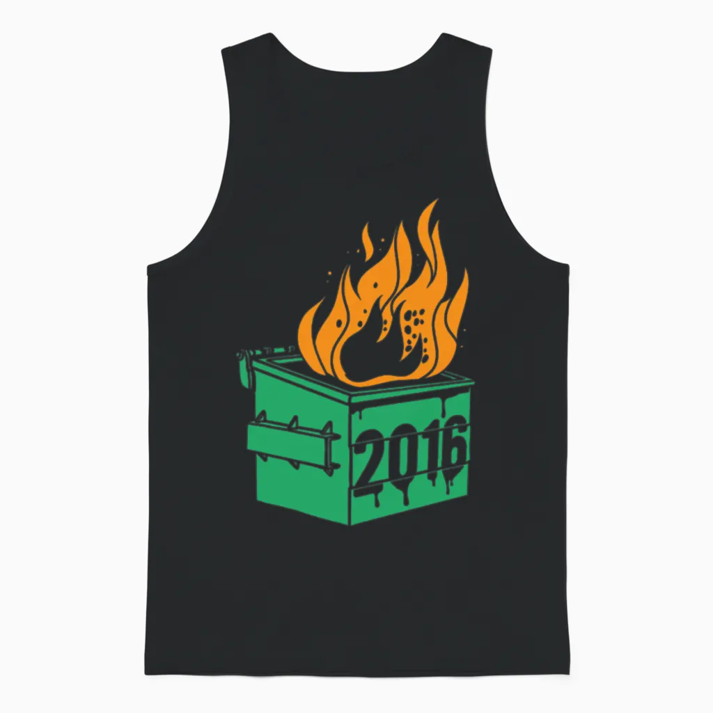 2016 Dumpster Fire Unisex Tank Top in Black