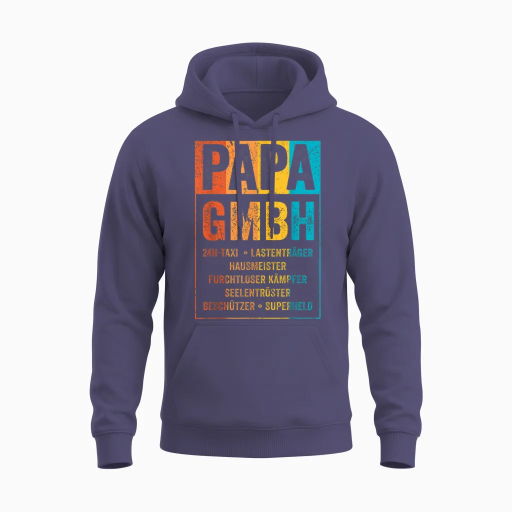 Papa Gmbh Firma Witziger Spruch Unternehmer Vater Familie Unisex Hoodie in Heather Sport Dark Navy