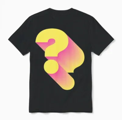 Retro Question Mark Punctuation Unisex T-Shirt - Black