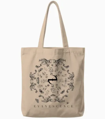 Evanescence Floral Moth Spiral Tote Bags - Natural