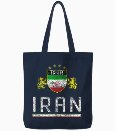 Iran Fußball Fan Trikot Iranische Flagge Fußballliebhaber Tote Bags - Navy