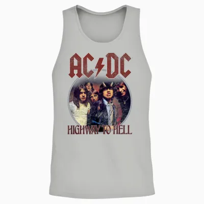 Offizielles Ac/dc Highway to Hell Kreis Band Hard Rock Unisex Tank Top - Ash