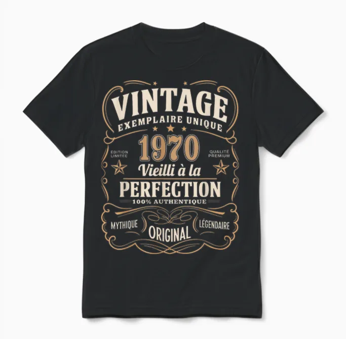 56 Years Man 1970 Birthday T Shirt 56 Years Man 1970 Unisex T-Shirt in Black