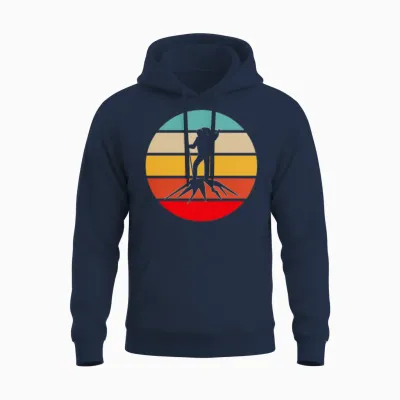 Hiking Retro Unisex Hoodie - Navy