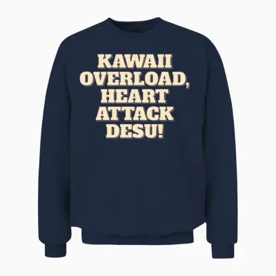 Kawaii Heart Attack Unisex Sweatshirt - Navy