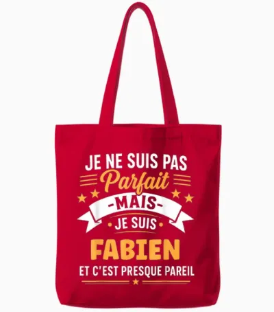Humour Fabien Drole Blague Personnalisé Prénom Fabien Tote Bags - Red