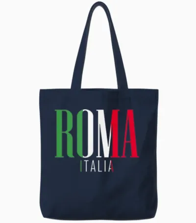 Roma Rome | Italie Europe Ville T-Shirt, Black, S Tote Bags - Navy