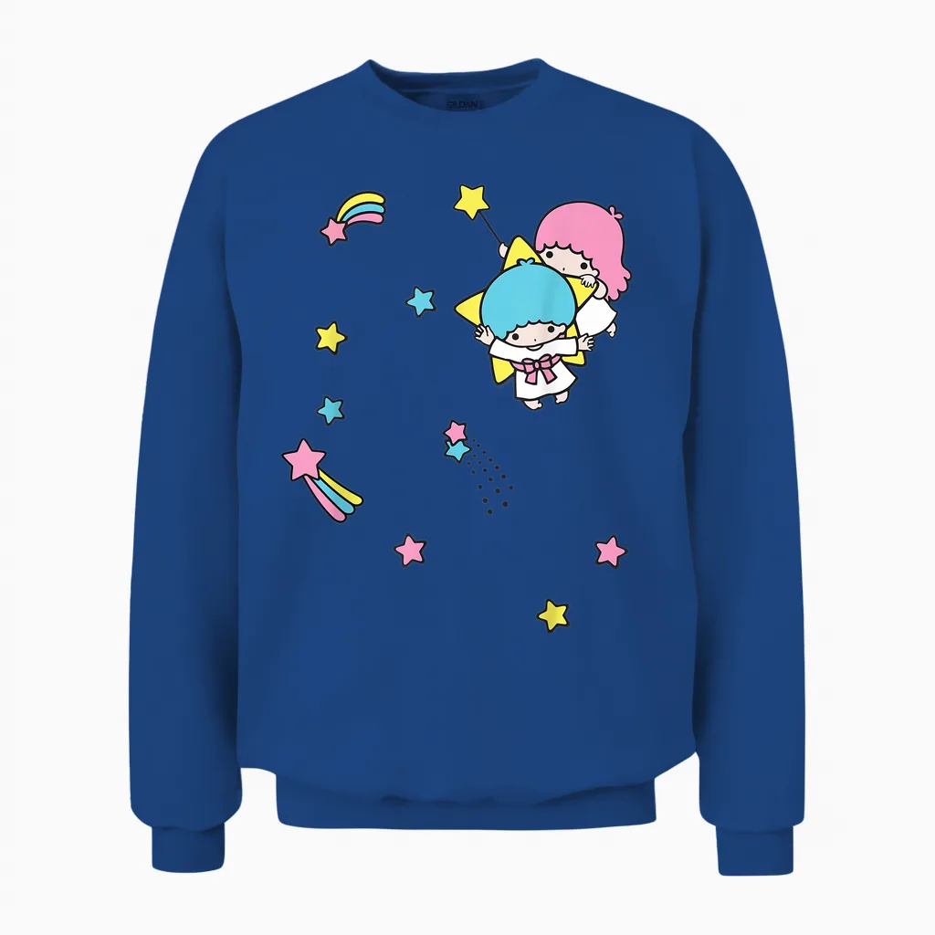 Little Twin Stars Rainbow Stars Unisex Sweatshirt in Royal