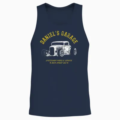 Daniel's Garage Hotrod Car Design Pour Le Nom Daniel Unisex Tank Top - Navy