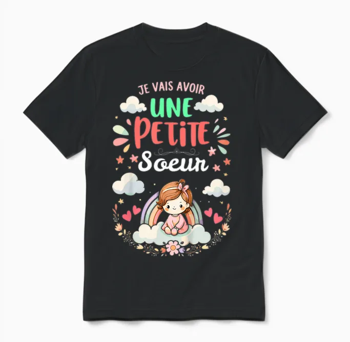 Enfant Annonce Grossesse - Bientôt Je Vais Avoir Une Petit Soeur Unisex T-Shirt in Black
