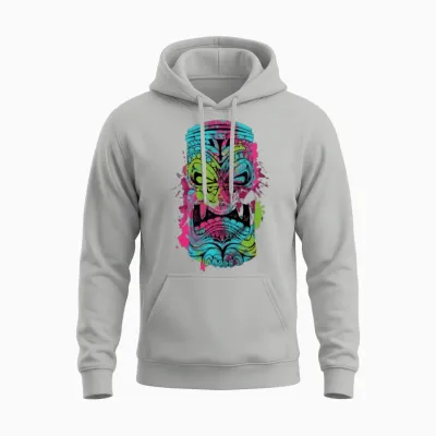 The Mask Color Funny Unisex Hoodie - Ash