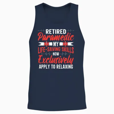 Retirement Party Ambulance First Aid Emt Retired Unisex Tank Top - Navy
