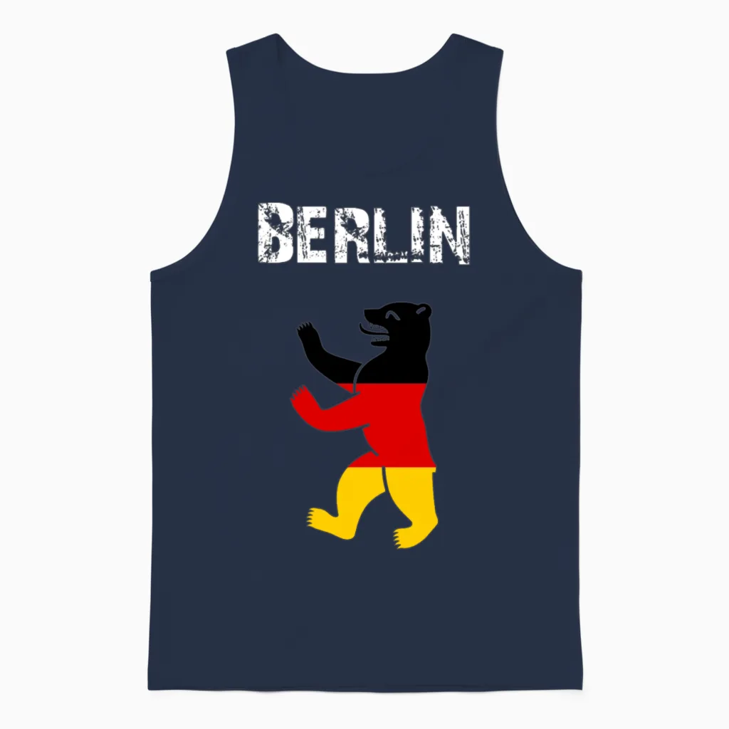 City-Design Berlin Bear Doyz Unisex Tank Top in Navy