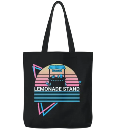 Lemonade Stand Retro Tote Bags - Black