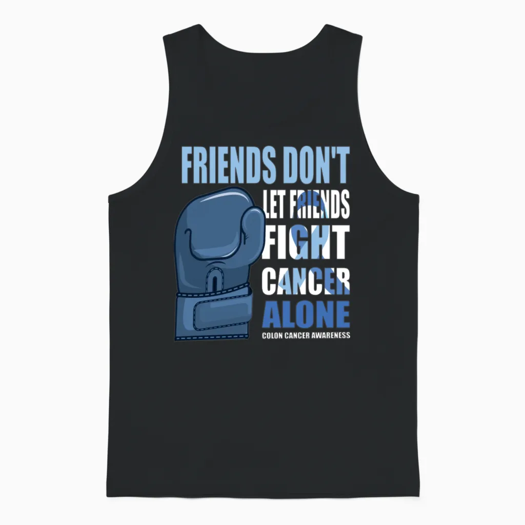 Colon Cancer Funny Colon Cancer Sayings Friends Unisex Tank Top in Black