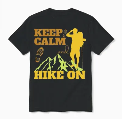 Keep Calm and Hike On Unisex T-Shirt - Black
