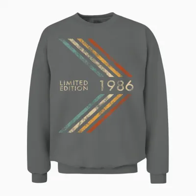 40. Geburtstag 1986 Limited Edition Herren Damen Vintage Style Unisex Sweatshirt - Graphite Heather