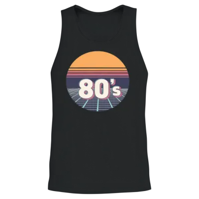 Retro 80s Unisex Tank Top - Black