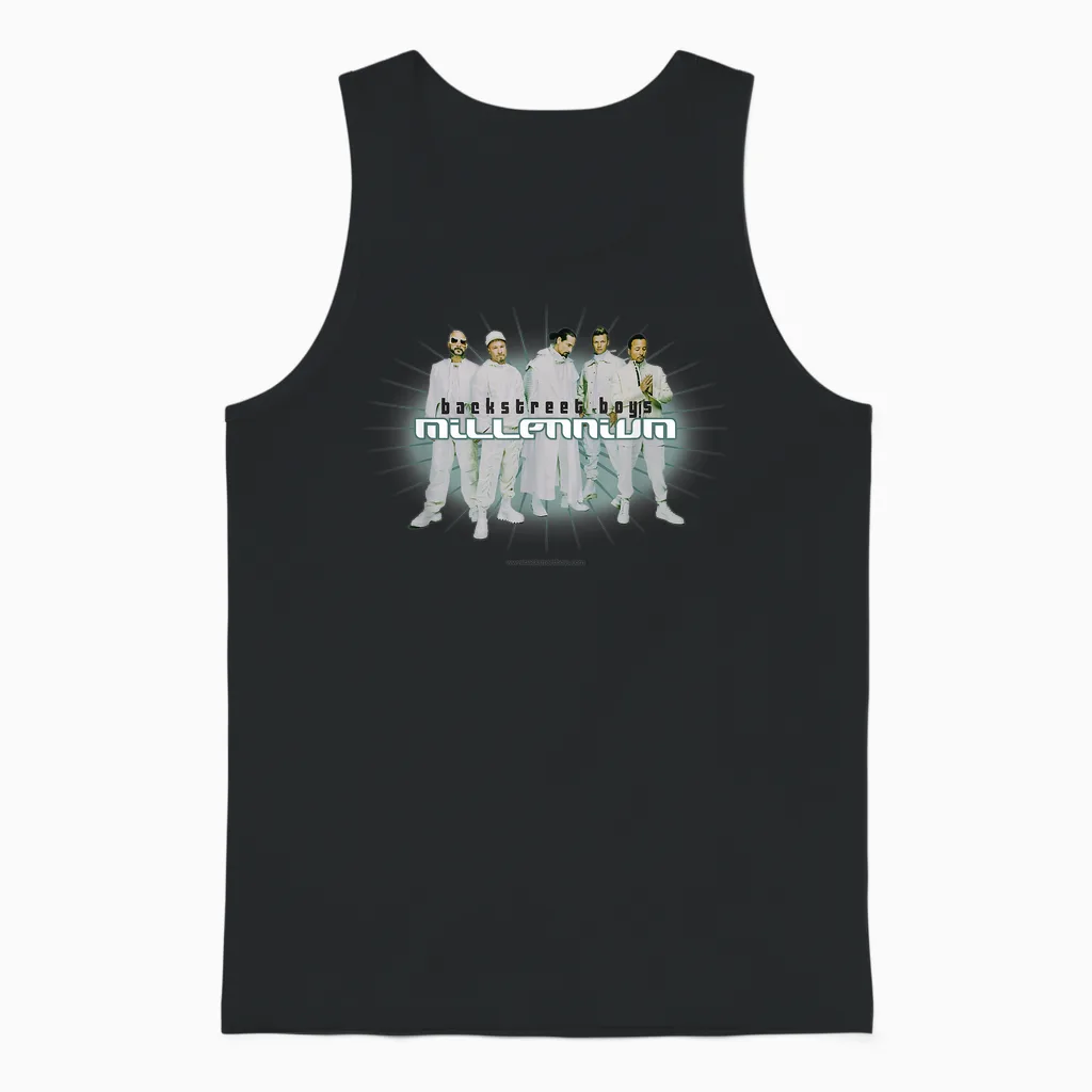 Backstreet Boys β Millenium Pose 2025 White Unisex Tank Top in Black