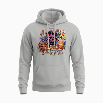 She's from Texas I Can Tell State Pride Girls Women Unisex Hoodie - Ash