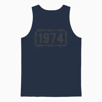 Birthday Vintage 1974 Barbed Wire Unisex Tank Top - Navy