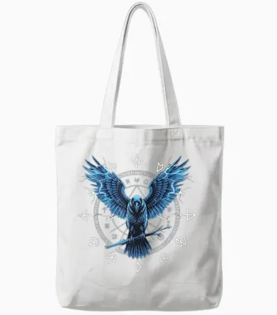 Walhalla Viking Odins Ravens Nordic Mythology Odin T-Shirt, Black Tote Bags - White