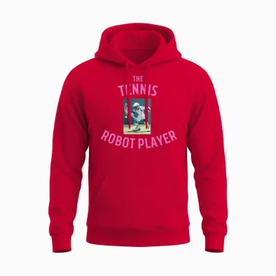 Tennis Robot Player Unisex Hoodie - Red