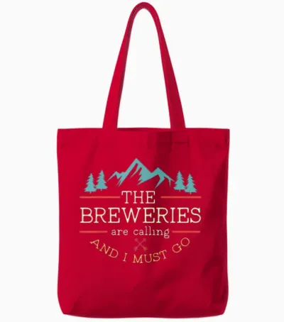 Vintage Beer Breweries Are Calling and I Must Go Craft Beer T-Shirt Small Tote Bags - Red