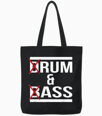 Drum and Bass Unisex Adult T-Shirt Black S Tote Bags - Black