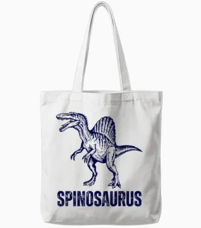 Spinosaurus Retro Roaring Dinosaurier Grafik Kinder Tote Bags - White