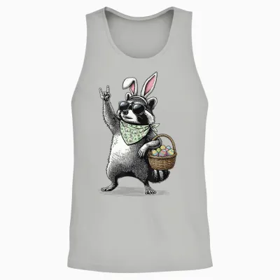 Retro Ostern Waschbär Lustiges Ostern Unisex Tank Top - Ash