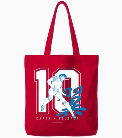 Captain Tsubasa Tsubasa Ozora(nummer 10) (c) Yoichi Takahashi Tote Bags - Red