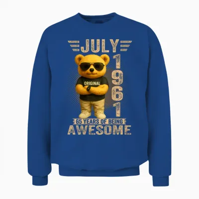 Ours En Peluche 65 Ans Juillet 1961 Pour Femme Unisex Sweatshirt - Royal