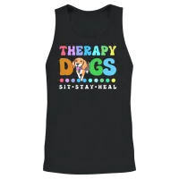 Therapy Dog Pet Service Dog — Lovers Unisex Tank Top - Black – 2