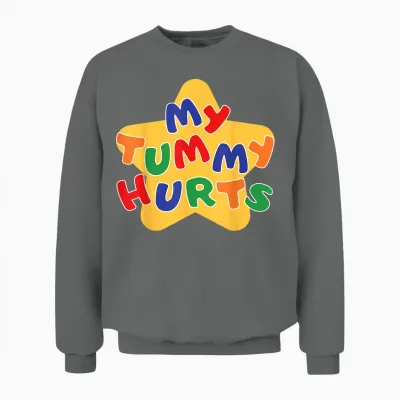 Funny Star My Tummy Hurts for Men Women Kids T-Shirt, Black Unisex Sweatshirt - Graphite Heather