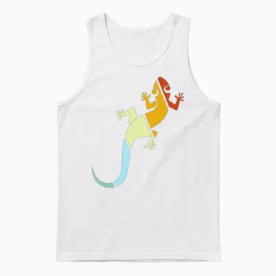 Lizard Retro Unisex Tank Top - White